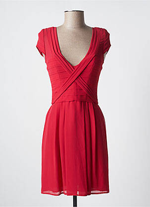 Robe courte fermeture zippée au dos manches courtes rouge THE KOOPLES femme
