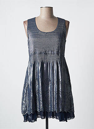 Robe courte sans manche sans manche bleu FRED SABATIER femme