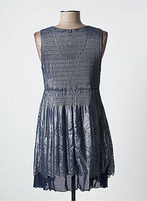 Robe courte coupe fluide sans manche bleu FRED SABATIER femme