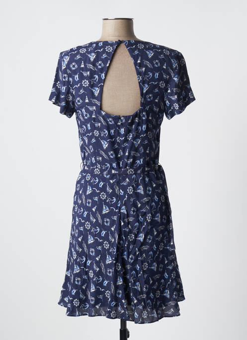 Robe courte fermeture zippée au dos manches courtes bleu RALPH LAUREN femme