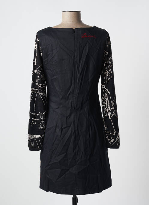 Robe courte fermeture zippée au dos manches longues noir DESIGUAL femme