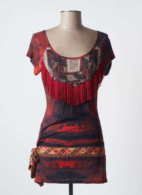 Tunique manches courtes rouge DESIGUAL pour femme