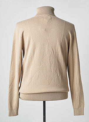 Pull col roulé stretch manches longues beige BILL TORNADE homme