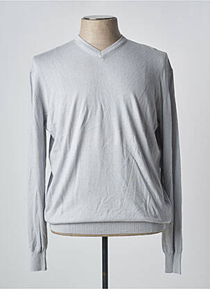 Pull stretch manches longues gris clair OLLYGAN homme