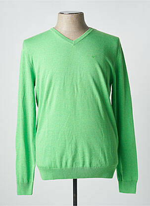 Pull col v manches longues vert TOM TAILOR homme