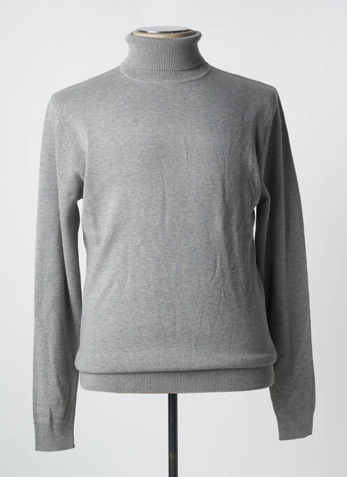 Pull col roulé gris BILLTORNADE pour homme