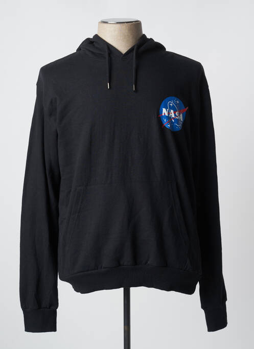 Sweat-shirt à capuche noir NASA pour homme