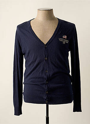 Gilet manches longues col v bleu VESTIAIRES PRINCIPAUTE CANNOISE homme