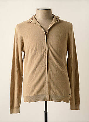 Gilet manches longues tissage chiné beige BILL TORNADE homme