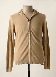Gilet manches longues tissage chiné beige BILL TORNADE homme