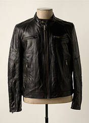 Veste en cuir noir BILLTORNADE pour homme seconde vue