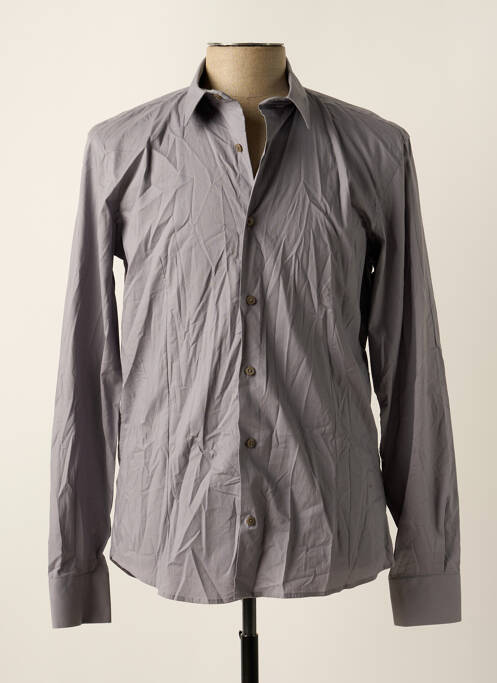 Chemise manches longues gris DAVID NAMAN pour homme