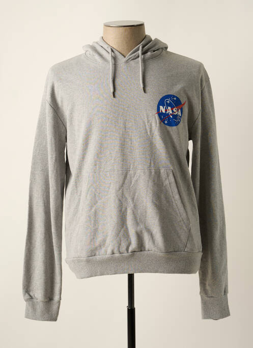 Sweat-shirt à capuche gris NASA pour homme