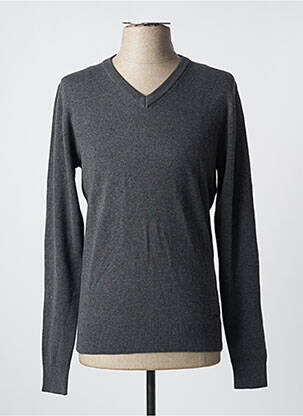 Pull col v manches longues gris BILL TORNADE homme