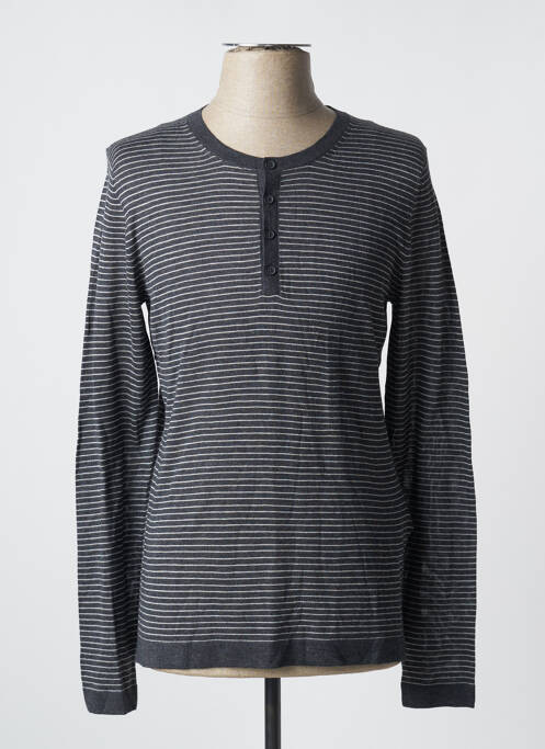 Pull stretch manches longues gris CELIO homme