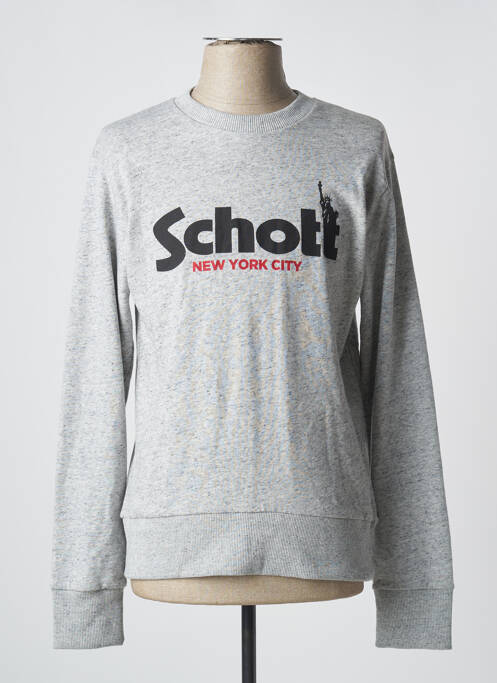 Sweat-shirt gris SCHOTT pour homme