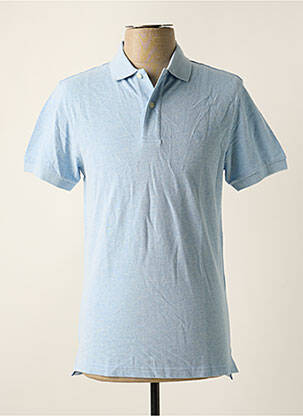 Polo tissage chiné manches courtes bleu clair PROFUOMO homme