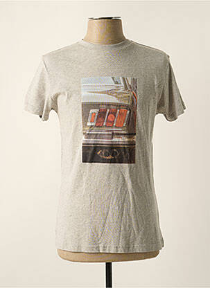 T-shirt tissage chiné manches courtes gris BALIBARIS homme