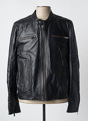 Veste en cuir poches noir BILLTORNADE homme