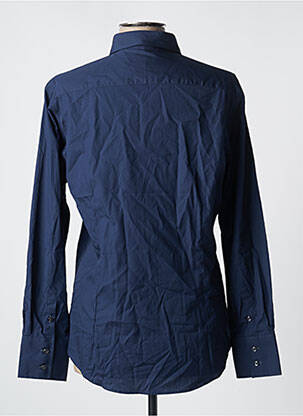 Chemise manches longues manches longues bleu COTON DOUX homme
