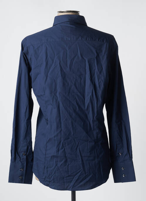 Chemise manches longues manches longues bleu COTON DOUX homme