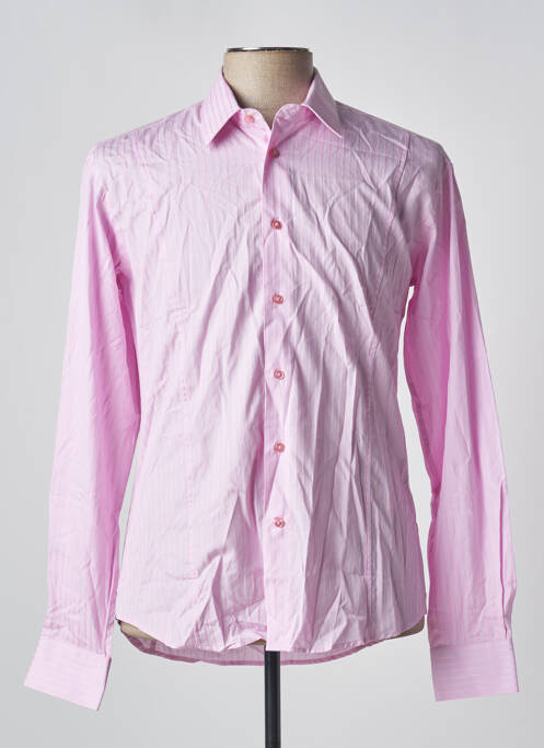 Chemise manches longues rose COTON DOUX pour homme