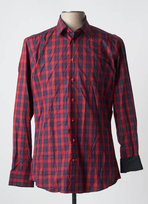 Chemise manches longues rouge COTON DOUX pour homme