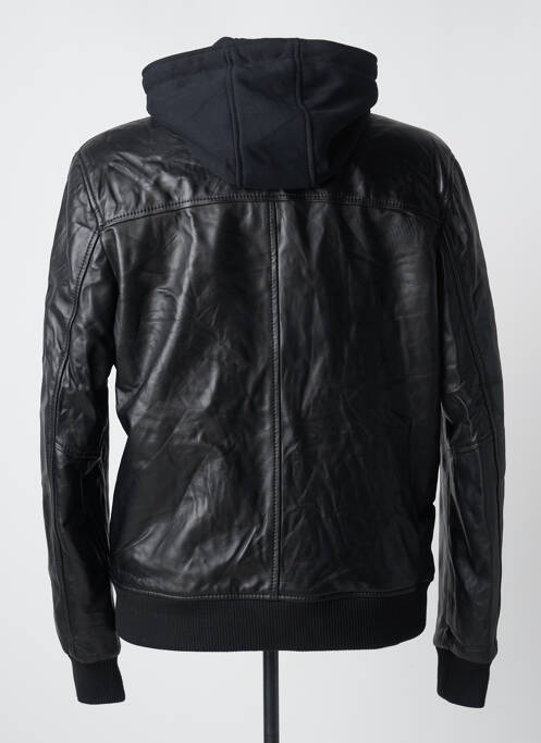 Veste en cuir noir BILLTORNADE pour homme