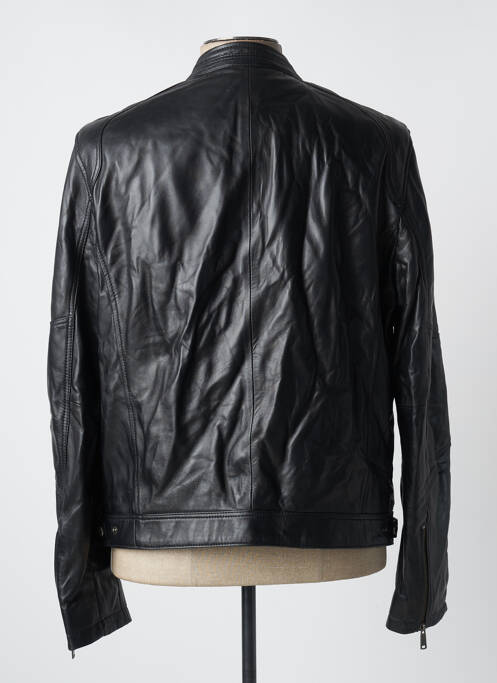 Veste en cuir noir BILLTORNADE pour homme