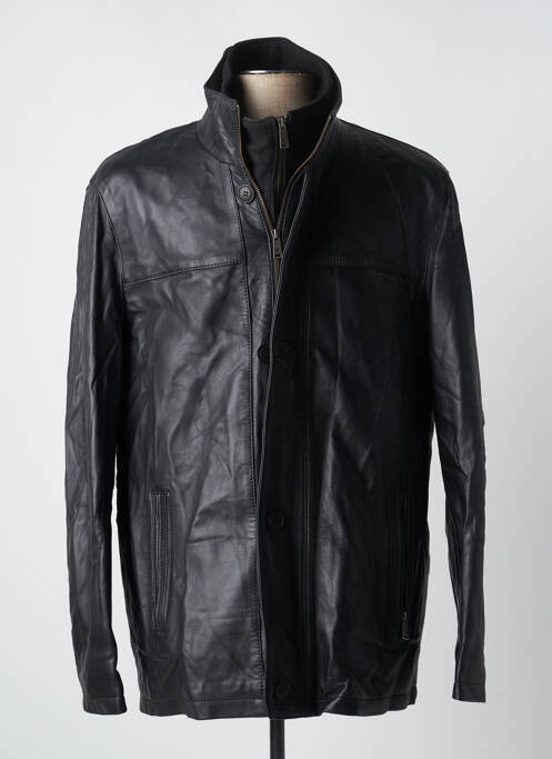 Veste en cuir noir BILLTORNADE pour homme