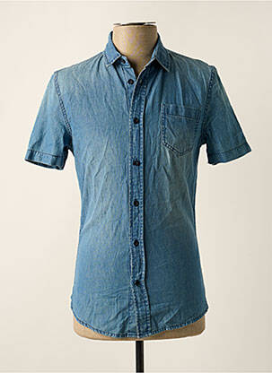Chemise manches courtes poches bleu GUESS homme