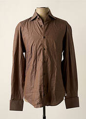 Chemise manches longues marron COTON DOUX pour homme seconde vue