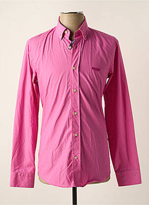 Chemise manches longues rose GALVANNI pour homme