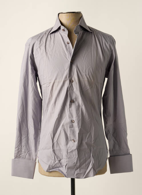 Chemise manches longues gris COTON DOUX pour homme