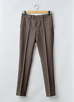 Pantalon chino fermeture zippée sous rabat avec crochet taille normale marron THE KOOPLES homme