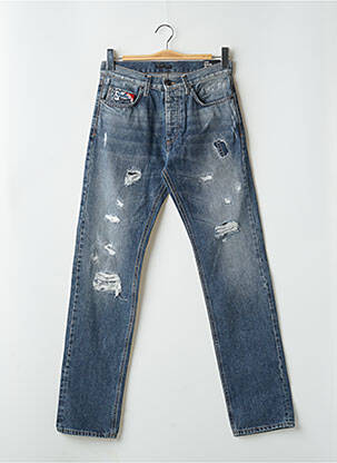 Jeans coupe droite fermeture boutonnée sur le devant taille normale bleu SISLEY homme