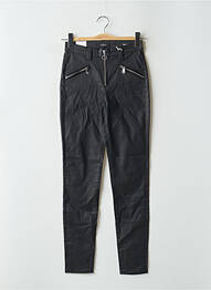 Pantalon slim tissage enduit taille haute noir GUESS femme