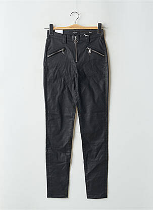 Pantalon slim tissage enduit taille haute noir GUESS femme