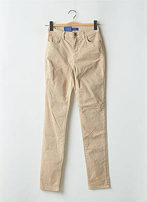 Pantalon slim taille haute taille haute beige TRUSSARDI JEANS femme
