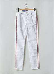 Pantalon slim tissage popeline taille haute blanc TRUSSARDI JEANS femme