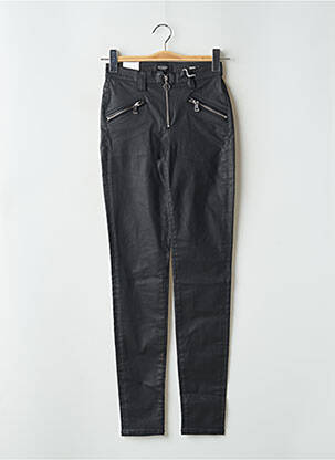 Pantalon slim tissage enduit taille haute noir GUESS femme
