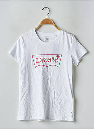T-shirt sérigraphie floquée manches courtes blanc LEVI'S femme