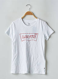 T-shirt sérigraphie floquée manches courtes blanc LEVIS femme