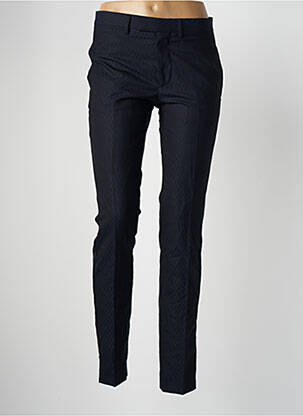 Pantalon droit fermeture zippée sous rabat avec crochet taille normale bleu THE KOOPLES femme