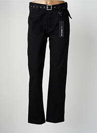 Pantalon droit fermeture zippée sous rabat boutonné taille normale noir THE KOOPLES femme