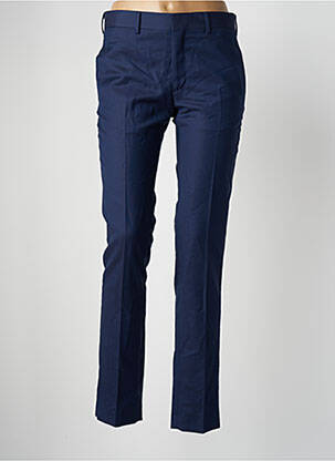 Pantalon droit fermeture zippée sous rabat avec crochet taille normale bleu THE KOOPLES femme