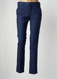 Pantalon droit fermeture zippée sous rabat avec crochet taille normale bleu THE KOOPLES femme