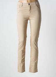 Pantalon slim tissage popeline taille normale beige TRUSSARDI JEANS femme