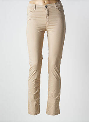 Pantalon slim tissage popeline taille normale beige TRUSSARDI JEANS femme