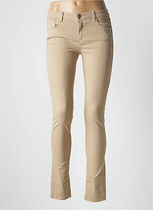 Pantalon slim tissage popeline taille normale marron TRUSSARDI JEANS femme